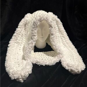 White Rabbit Crochet Hood